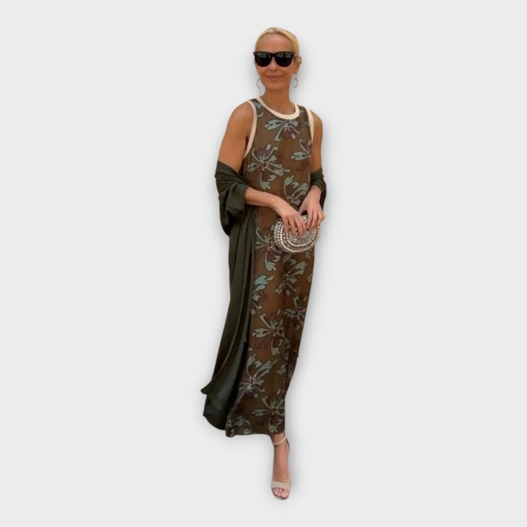 Adéla – Maxi Šaty s Květinovými Detaily