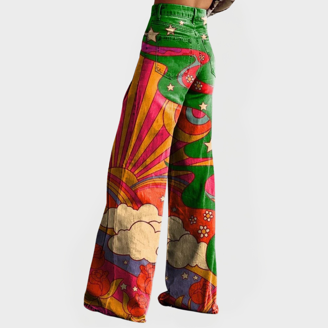 Veronika – Stylové Živé Džíny s Širokými Nohavicemi