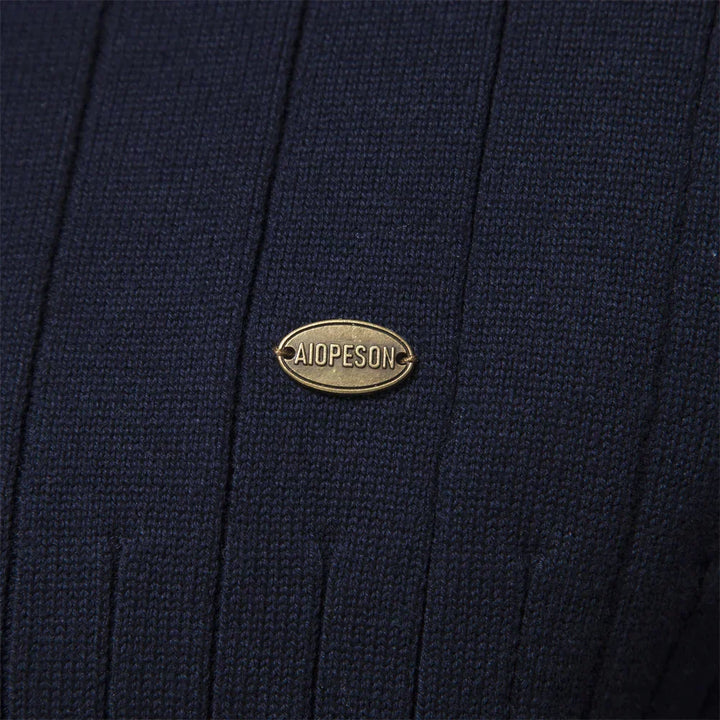 Lukáš – Pánský Pletený Svetr s Vysokým Límcem a Zipem