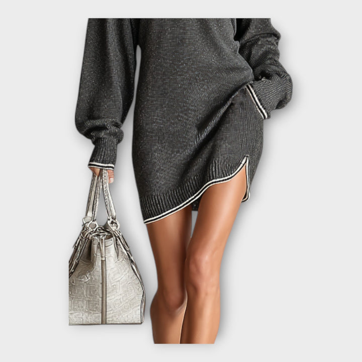 Adéla – Pletené Šaty s Uvolněnou Elegancí