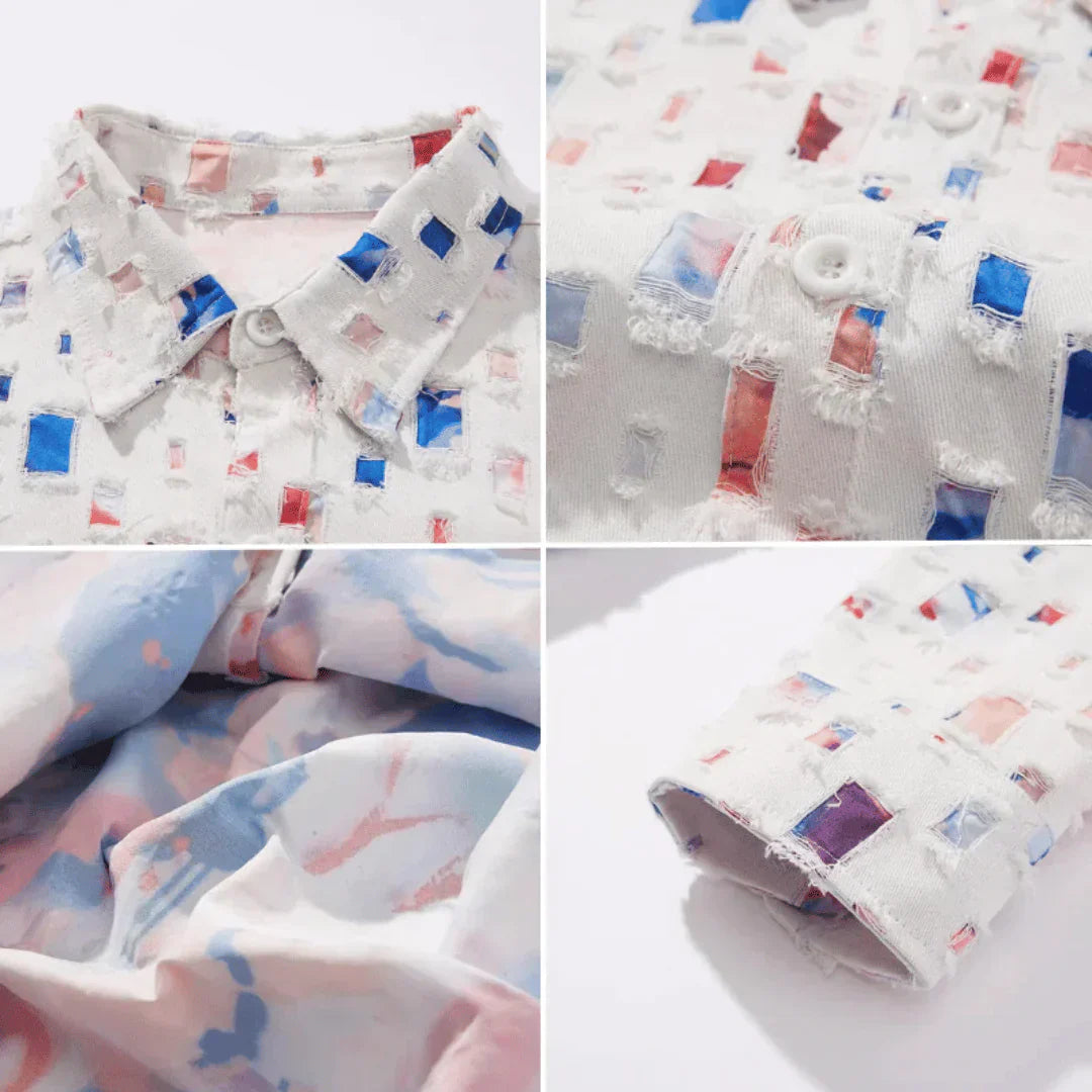 Tomáš – Mosaicová Košile s Límcem pro Muže