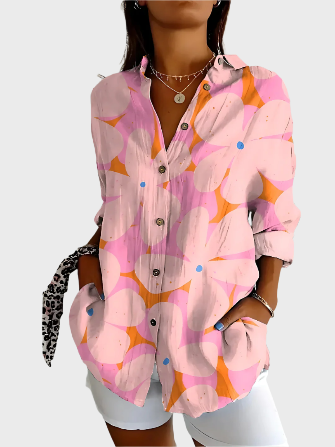 Adéla – Bavlněná Blůza s Květinovým Vzorem