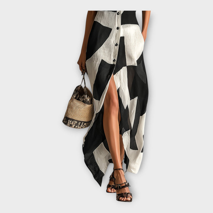 Anna – Elegantní Dlouhé Šaty s Moderním Designem a Nadčasovou Elegancí