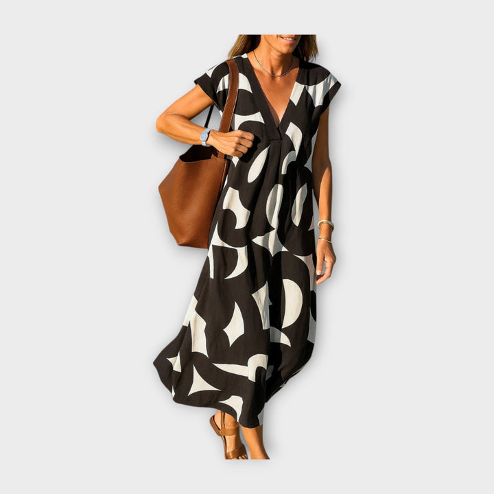 Adéla – Dlouhé Šaty s Uměleckým Vzorem