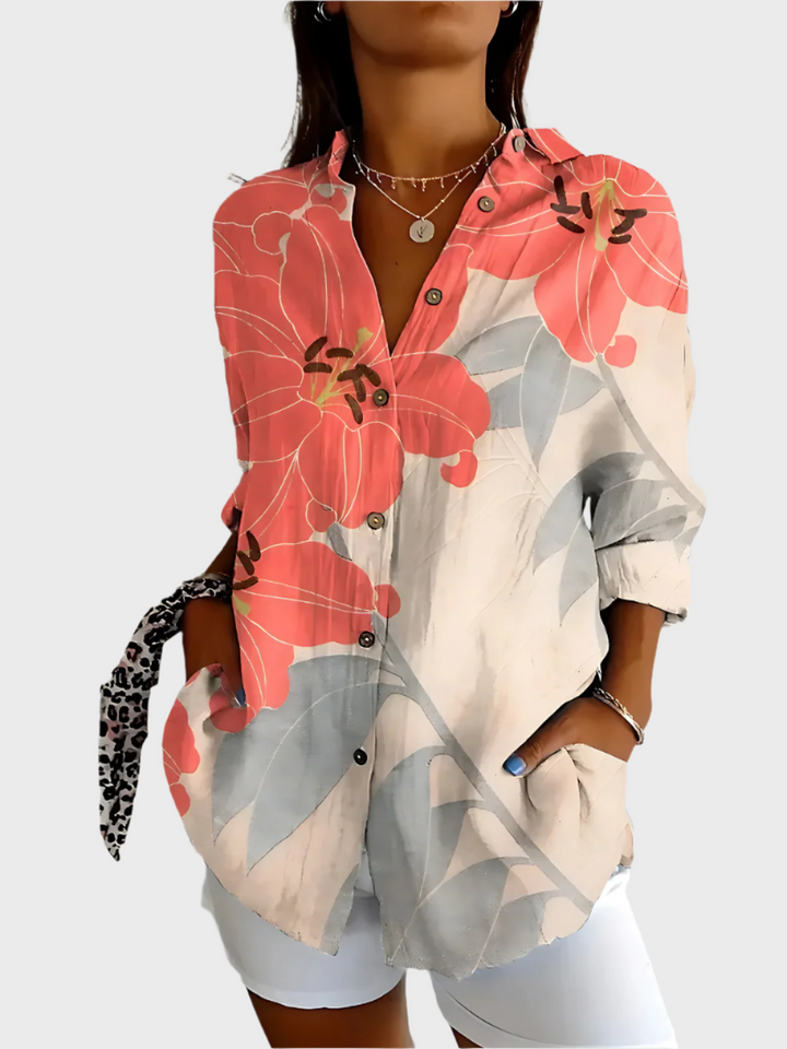 Adéla – Bavlněná Blůza s Květinovým Vzorem