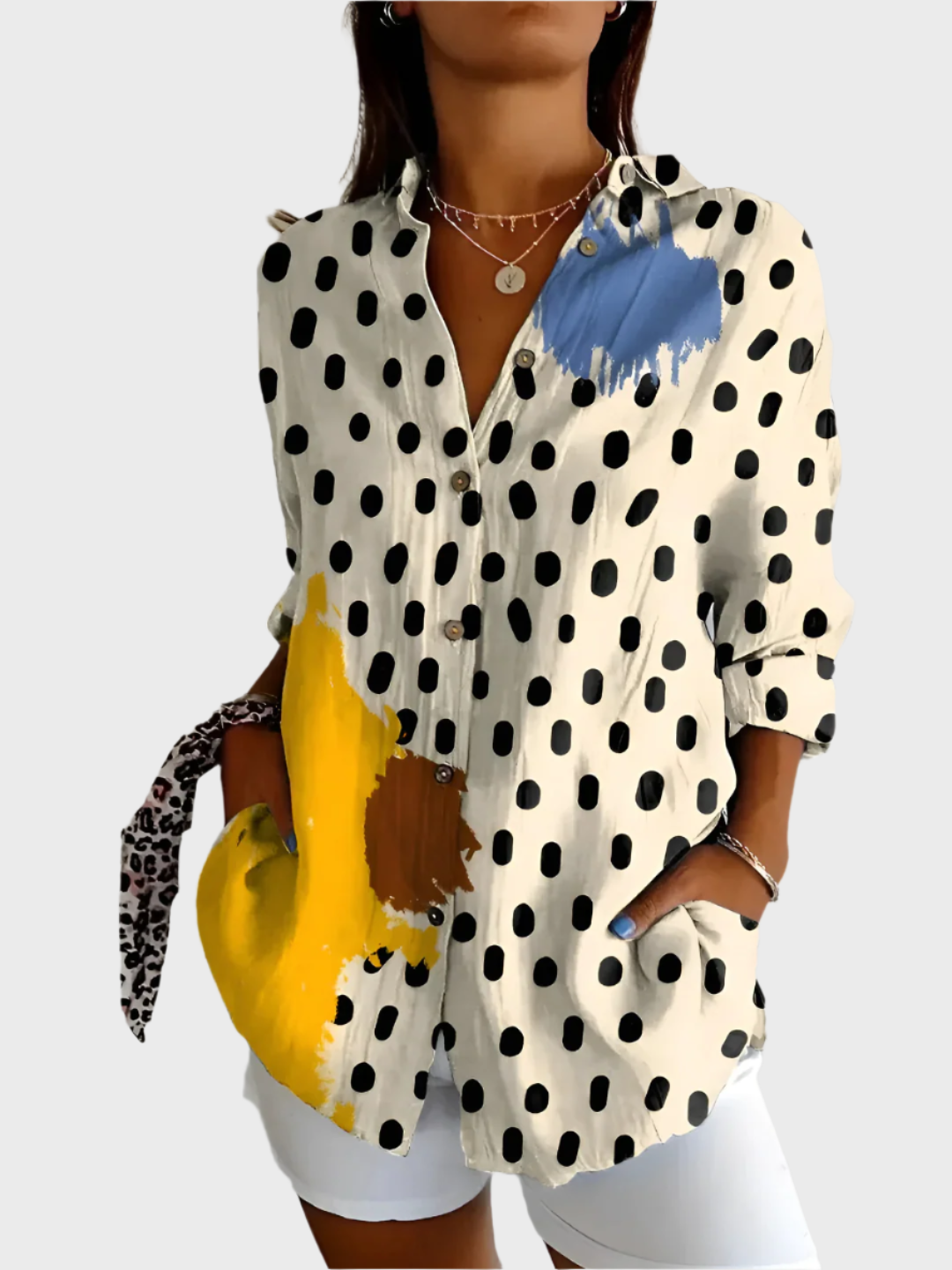 Adéla – Bavlněná Blůza s Květinovým Vzorem