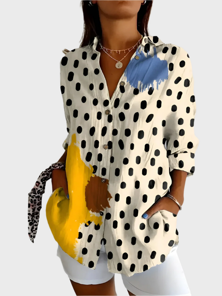 Adéla – Bavlněná Blůza s Květinovým Vzorem