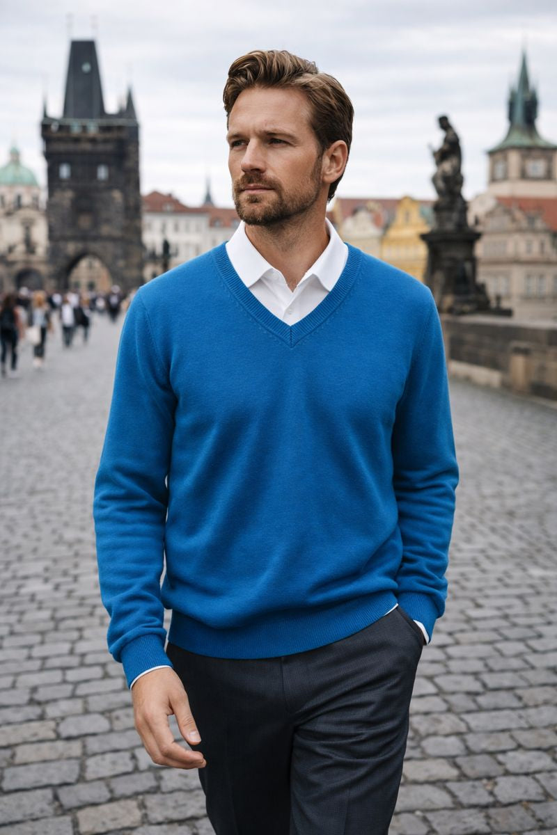 Adam - Kašmírový pulovr s výstřihem do V