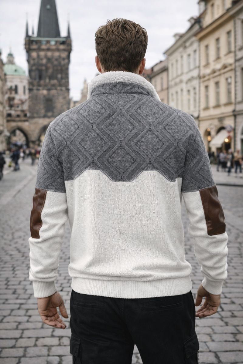 Václav - Svetr s límcem podšitým kožešinou