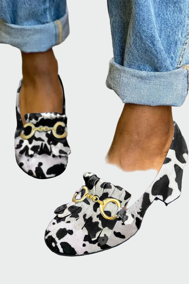 Adéla – Lodičky s Detaily Franjí a Zlatou Sponou