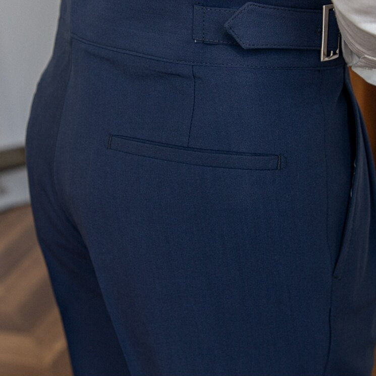 Martin – Klasické Kalhoty s Vysokým Pasem a Sponou pro Muže