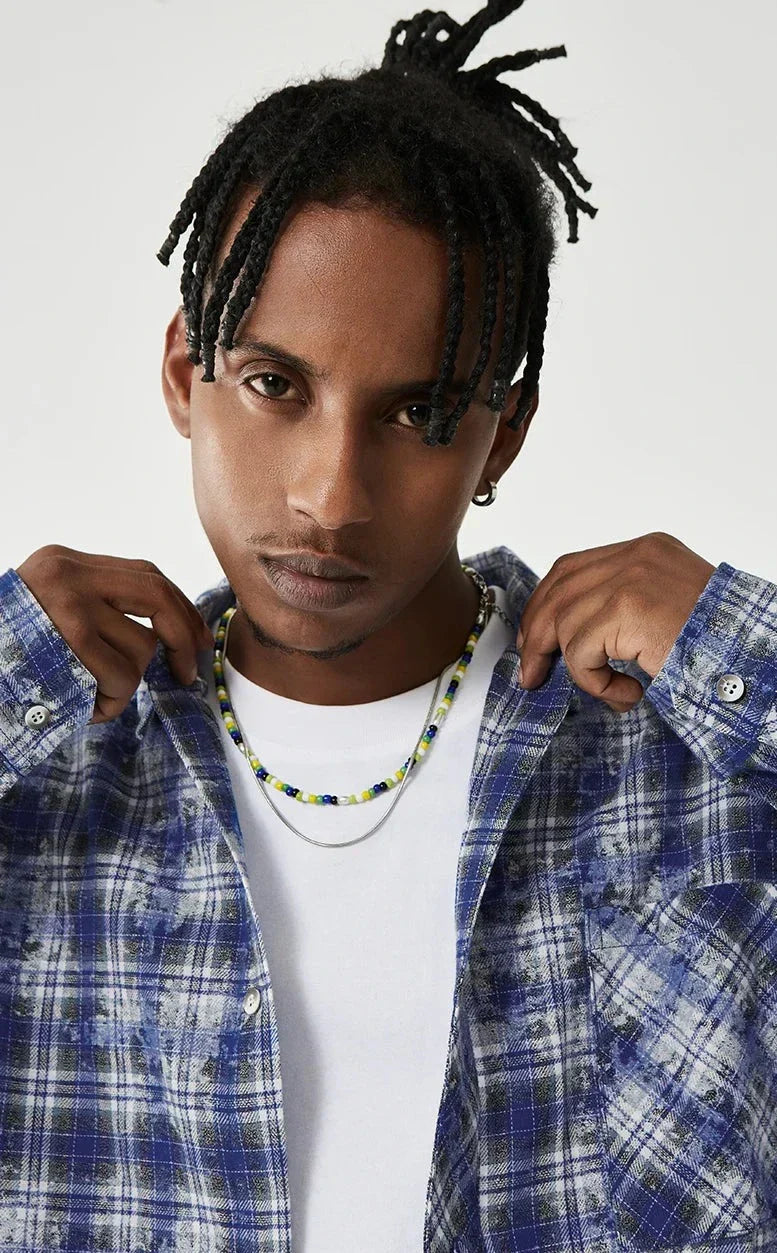 Tomáš – Kostkovaná Košile s Dlouhým Rukávem ve Velkých Velikostech pro Muže