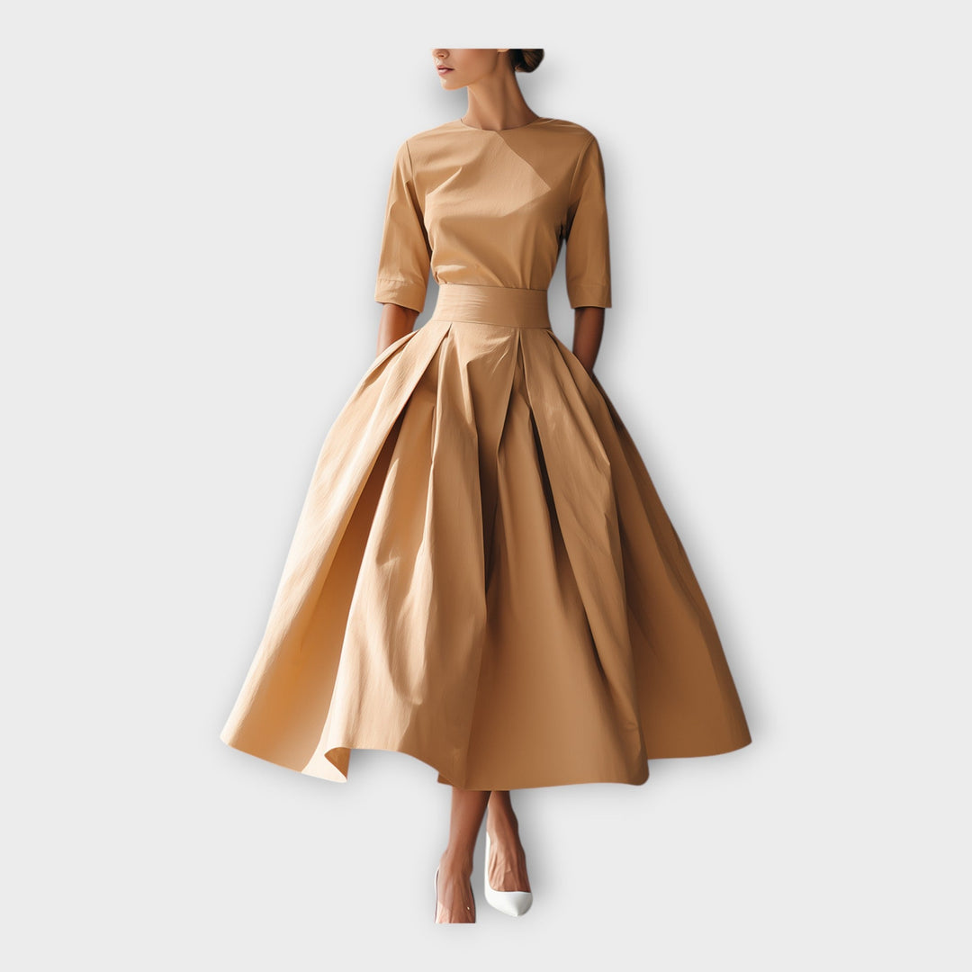 Adéla – Midi Šaty s Rafinovanou Minimalistickou Estetikou