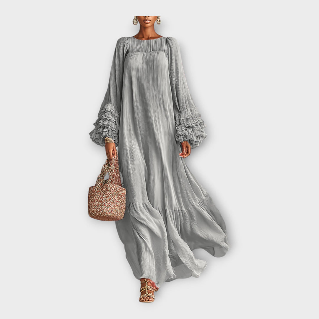 Sofia – Vzdušné Dlouhé Šaty s Elegantními Detaily