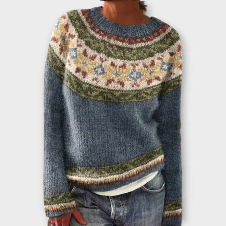 Adéla – Pletená Blůza s Geometrickým Vzorem